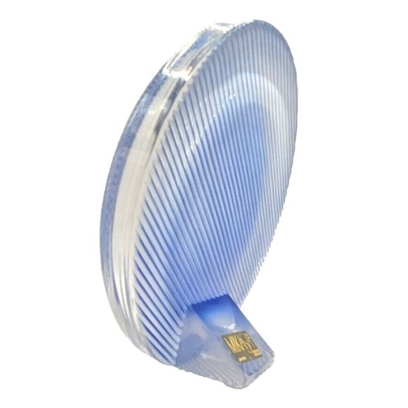 Mikasa Glass Oval Picture Frame Blue Wavy Stripes - Made in Japan - Vintage - Picture 10 of 11